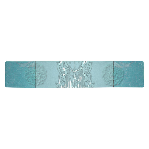 Soft blue decorative design Table Runner 14x72 inch