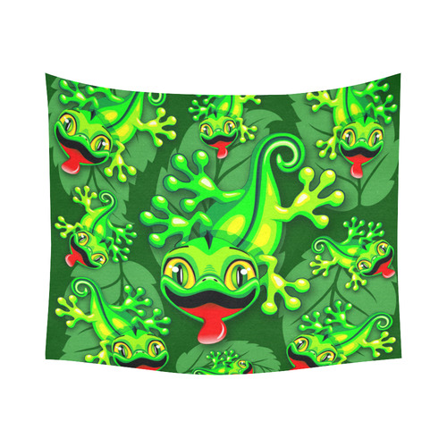 Gecko Lizard Baby Cartoon Cotton Linen Wall Tapestry 60"x 51"