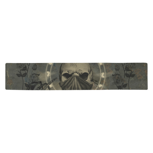 The creepy skull with spider Table Runner 14x72 inch