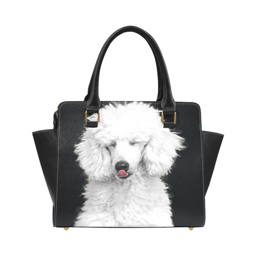 Silly White Poodle Classic Shoulder Handbag (Model 1653)