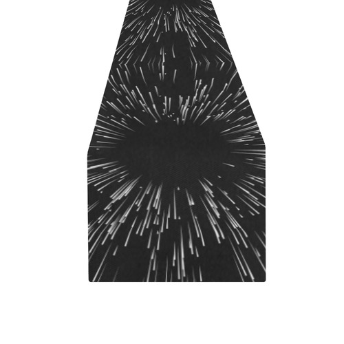 Abstract Explosion Monochrome Graphics Table Runner 16x72 inch