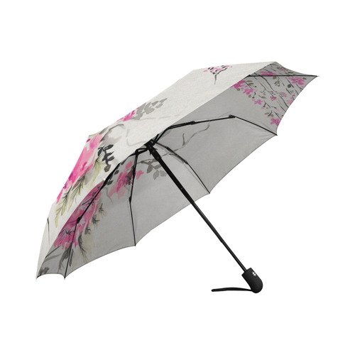Pink Crane Flower Dream Auto-Foldable Umbrella (Model U04)