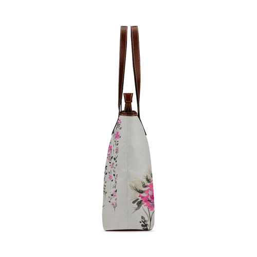 Pink Crane Flower Dream Shoulder Tote Bag (Model 1646)