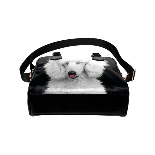 Silly White Poodle Shoulder Handbag (Model 1634)