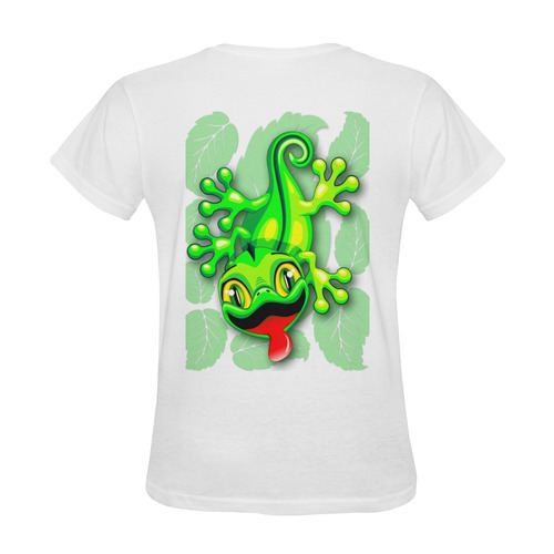 Gecko Lizard Baby Cartoon Sunny Women's T-shirt (Model T05)