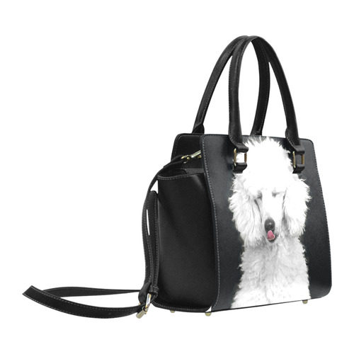 Silly White Poodle Classic Shoulder Handbag (Model 1653)