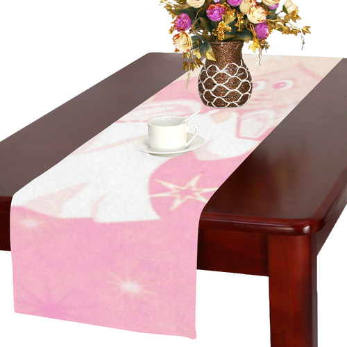 sweet christmas angel pink Table Runner 16x72 inch