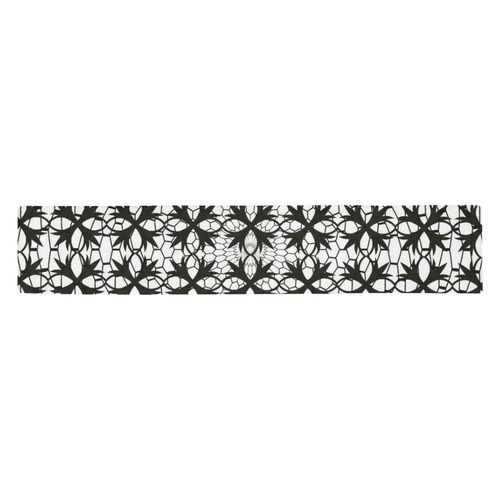 stunning black and white 10 Table Runner 14x72 inch