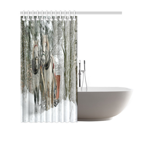 Wintertime Sleigh Ride Shower Curtain 69"x70"