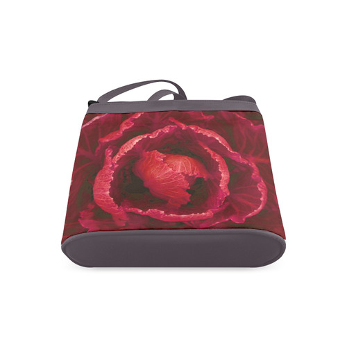 Red Cabbage Leaves Nature Art Crossbody Bags (Model 1613)