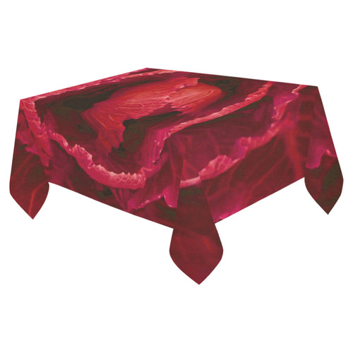 Red Cabbage Leaves Nature Art Cotton Linen Tablecloth 52"x 70"
