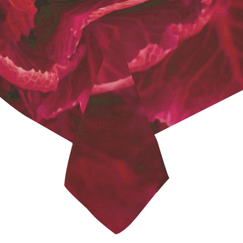 Red Cabbage Leaves Nature Art Cotton Linen Tablecloth 60"x 84"