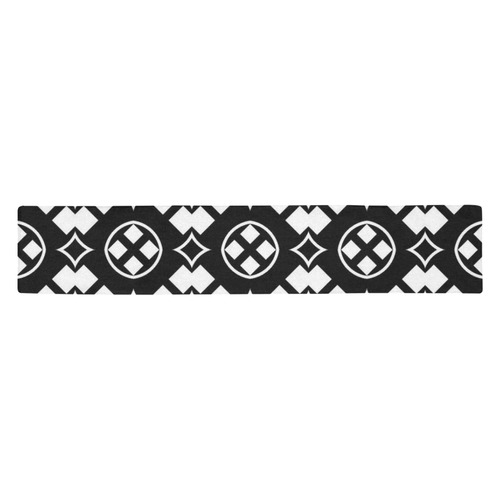 black and white Pattern 3416 Table Runner 14x72 inch