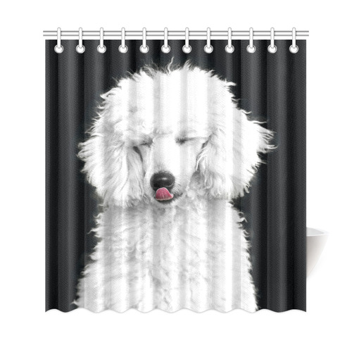 Silly White Poodle Shower Curtain 69 X72 Id D1143003