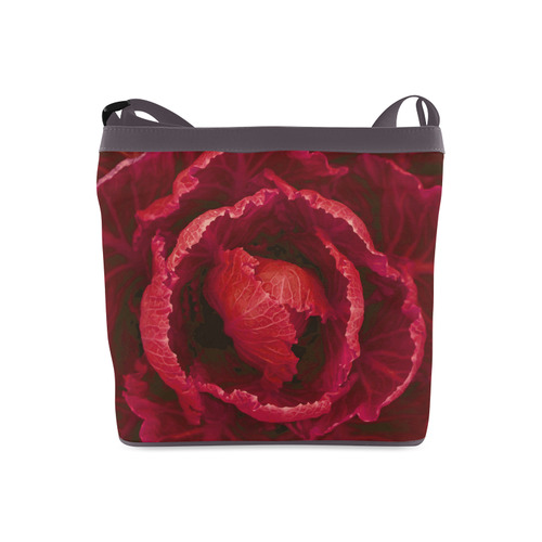 Red Cabbage Leaves Nature Art Crossbody Bags (Model 1613)