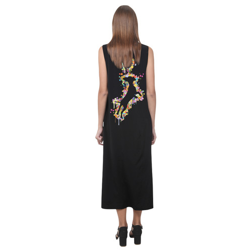 Playing Dog with Ball Phaedra Sleeveless Open Fork Long Dress (Model D08)