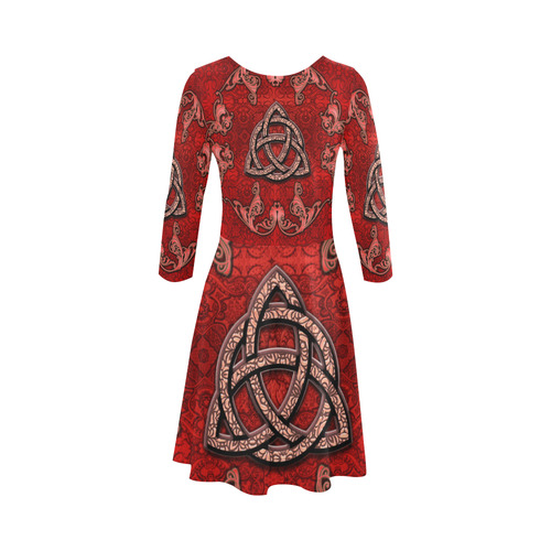 The celtic sign in red colors 3/4 Sleeve Sundress (D23)