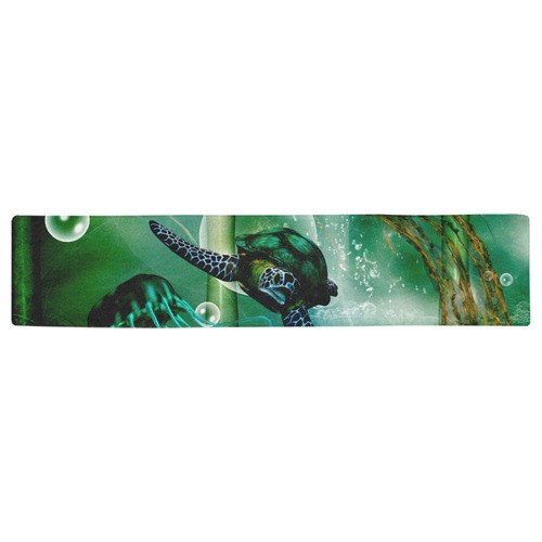 Turtle with jelly fsih Table Runner 16x72 inch