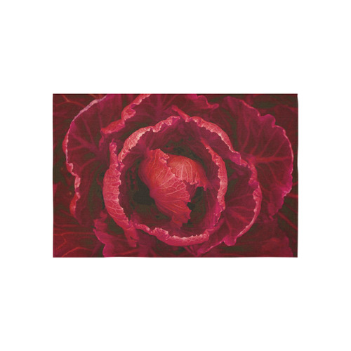 Red Cabbage Leaves Nature Art Cotton Linen Wall Tapestry 60"x 40"