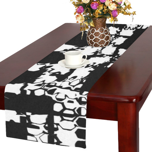 stunning black and white 06 Table Runner 16x72 inch