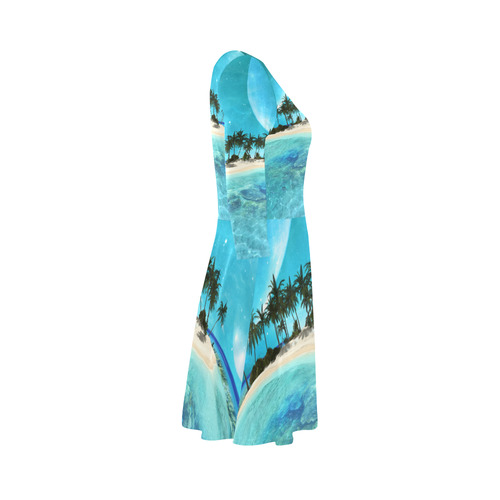 Wonderful tropical island 3/4 Sleeve Sundress (D23)