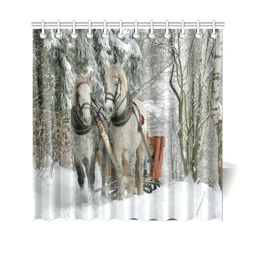 Wintertime Sleigh Ride Shower Curtain 69"x70"