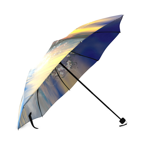 Dolphin jumping by a heart Foldable Umbrella (Model U01)