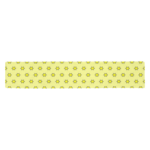 many stars soft yellow Table Runner 14x72 inch
