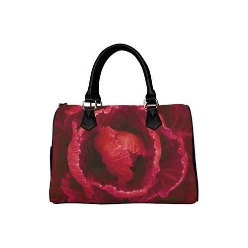 Red Cabbage Leaves Nature Art Boston Handbag (Model 1621)