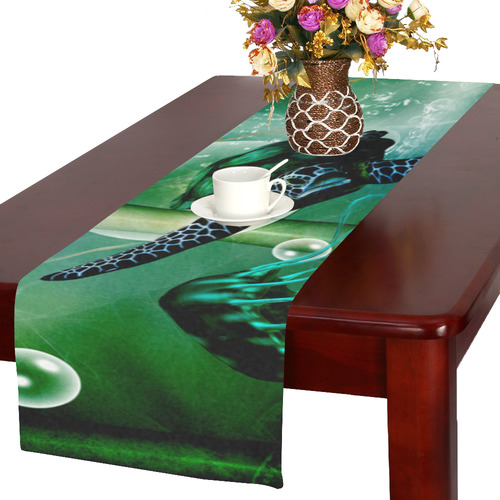 Turtle with jelly fsih Table Runner 16x72 inch