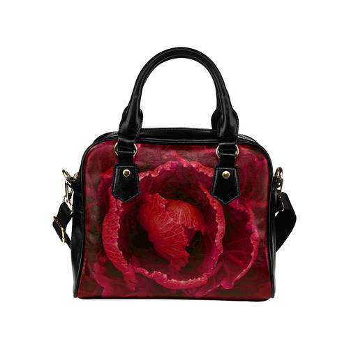 Red Cabbage Leaves Nature Art Shoulder Handbag (Model 1634)
