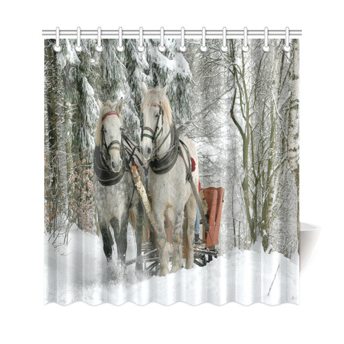 Wintertime Sleigh Ride Shower Curtain 69"x72"