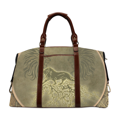Lion with floral elements, vintage Classic Travel Bag (Model 1643) Remake