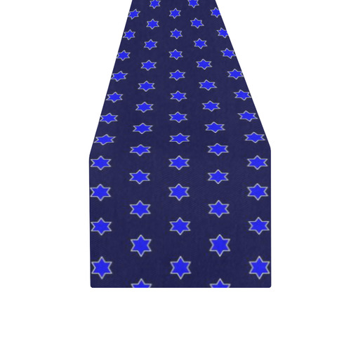 many stars blue Table Runner 16x72 inch