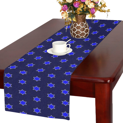 many stars blue Table Runner 16x72 inch