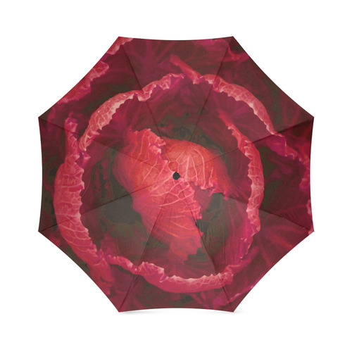 Red Cabbage Leaves Nature Art Foldable Umbrella (Model U01)