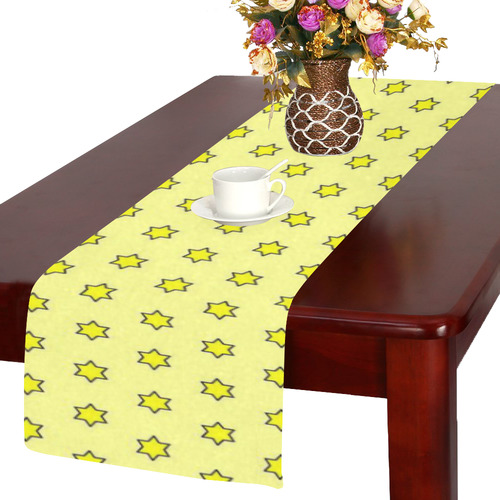 many stars soft yellow Table Runner 14x72 inch