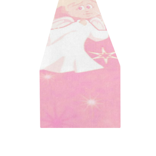 sweet christmas angel pink Table Runner 16x72 inch
