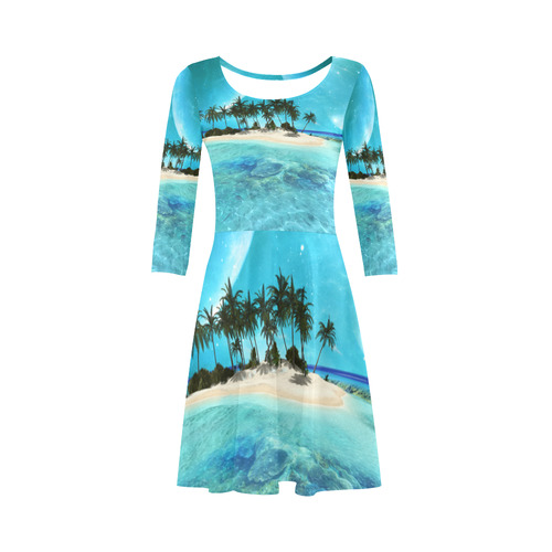 Wonderful tropical island 3/4 Sleeve Sundress (D23)