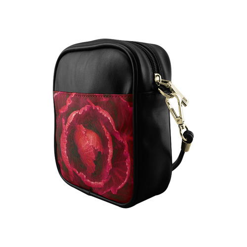 Red Cabbage Leaves Nature Art Sling Bag (Model 1627)