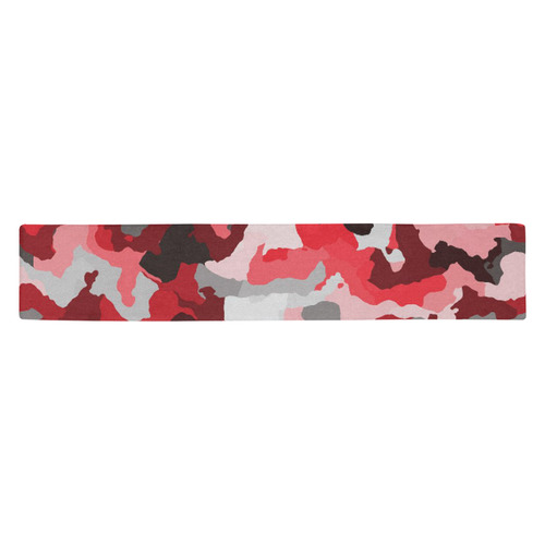 camouflage red,black Table Runner 14x72 inch