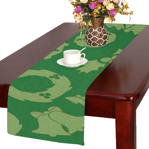 Christmas Pattern green Table Runner 14x72 inch