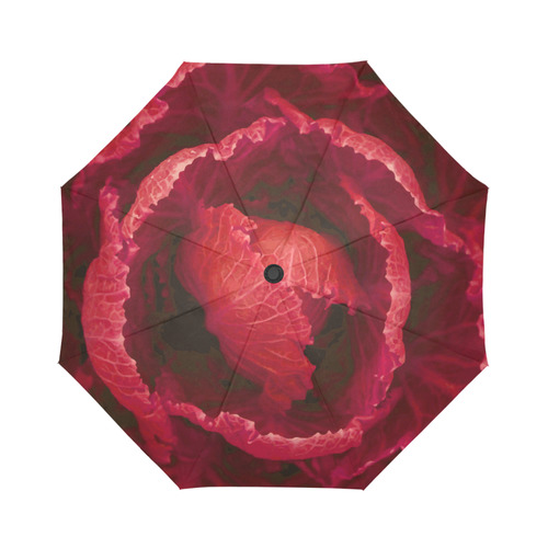 Red Cabbage Leaves Nature Art Auto-Foldable Umbrella (Model U04)