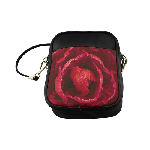 Red Cabbage Leaves Nature Art Sling Bag (Model 1627)