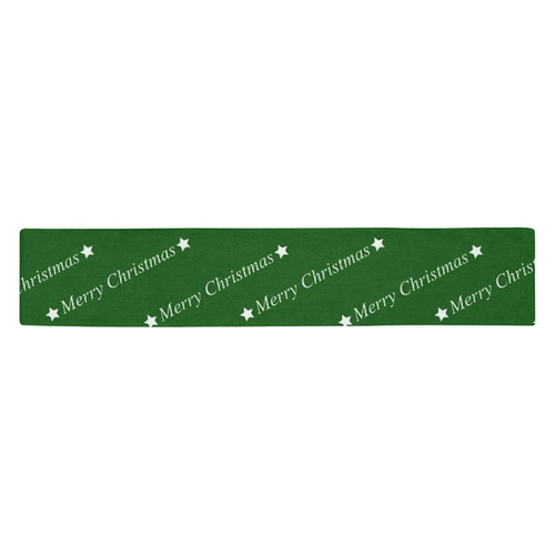 merry christmas,text,green Table Runner 14x72 inch