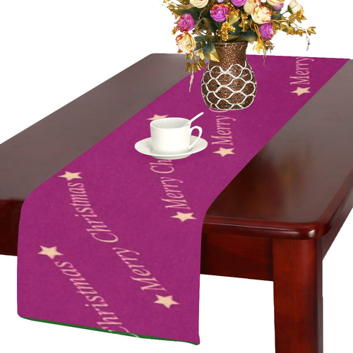 merry christmas,text,bordeaux Table Runner 14x72 inch