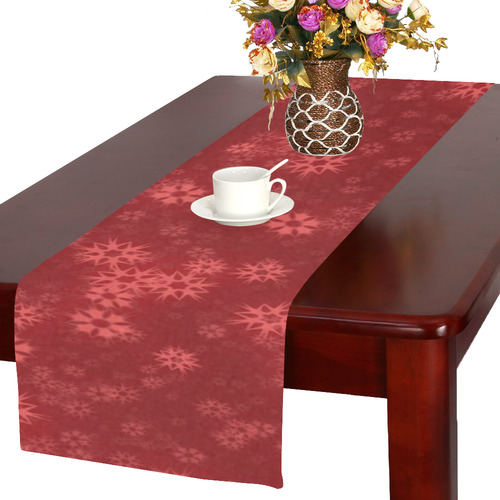 Snow stars red Table Runner 16x72 inch