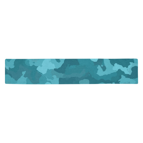 camouflage teal Table Runner 14x72 inch