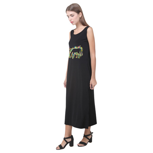 Lovely Foal with Mom Splash Phaedra Sleeveless Open Fork Long Dress (Model D08)