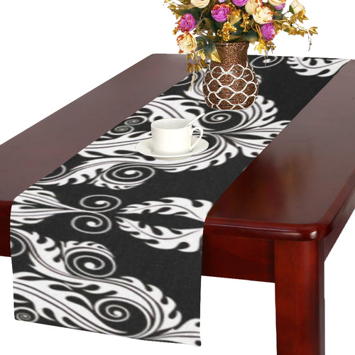 Stunning black and white 14 Table Runner 16x72 inch
